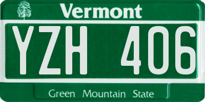 VT license plate YZH406