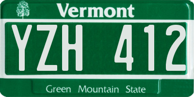 VT license plate YZH412