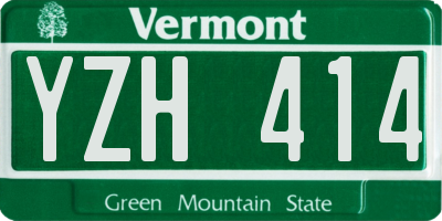 VT license plate YZH414