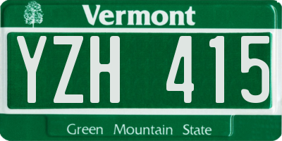 VT license plate YZH415
