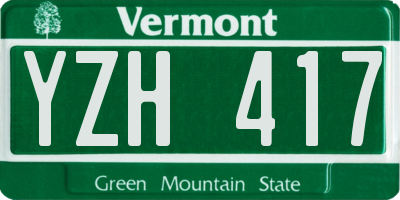 VT license plate YZH417