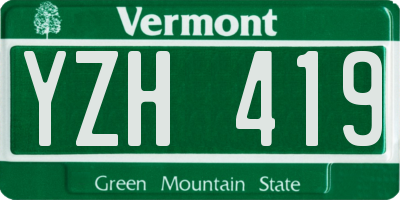 VT license plate YZH419