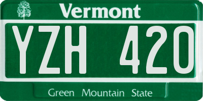 VT license plate YZH420
