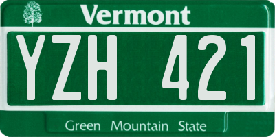 VT license plate YZH421