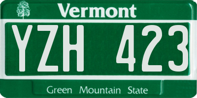 VT license plate YZH423