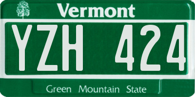 VT license plate YZH424