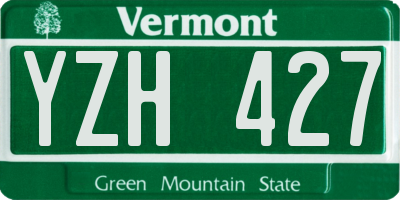 VT license plate YZH427