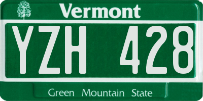 VT license plate YZH428