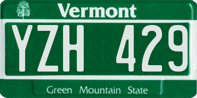 VT license plate YZH429