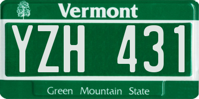 VT license plate YZH431