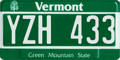 VT license plate YZH433