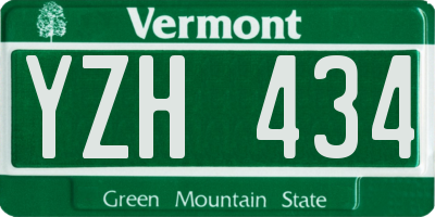 VT license plate YZH434