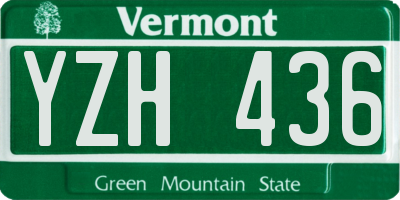 VT license plate YZH436