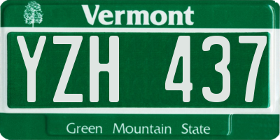 VT license plate YZH437