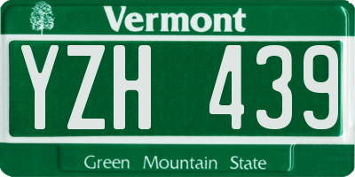 VT license plate YZH439