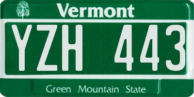 VT license plate YZH443
