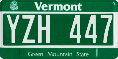 VT license plate YZH447