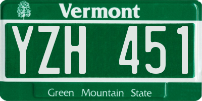 VT license plate YZH451