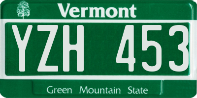 VT license plate YZH453