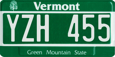 VT license plate YZH455