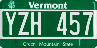 VT license plate YZH457