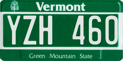 VT license plate YZH460