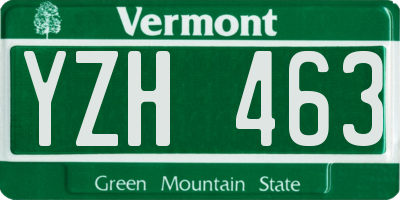 VT license plate YZH463