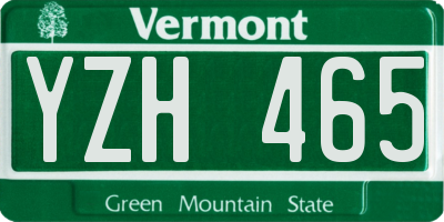 VT license plate YZH465