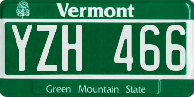 VT license plate YZH466
