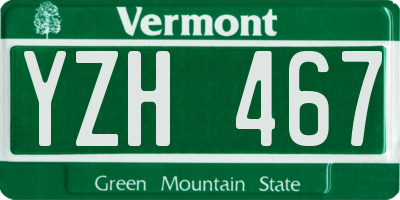 VT license plate YZH467