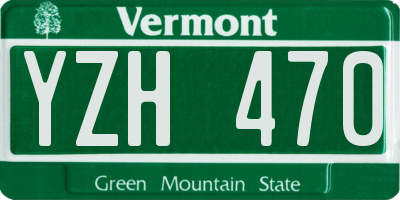 VT license plate YZH470