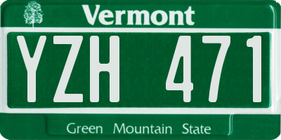 VT license plate YZH471