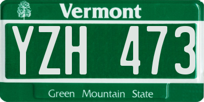VT license plate YZH473