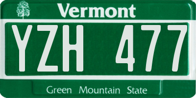 VT license plate YZH477