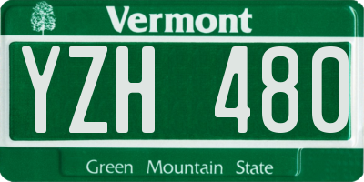 VT license plate YZH480