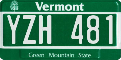 VT license plate YZH481