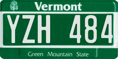 VT license plate YZH484