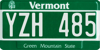 VT license plate YZH485