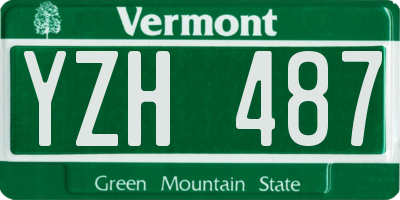VT license plate YZH487