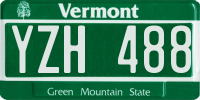 VT license plate YZH488