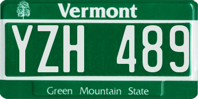 VT license plate YZH489