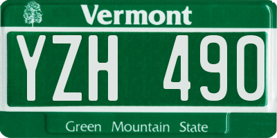 VT license plate YZH490