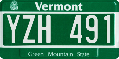 VT license plate YZH491
