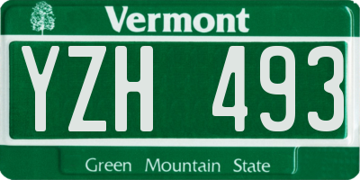 VT license plate YZH493