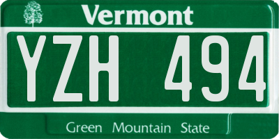 VT license plate YZH494