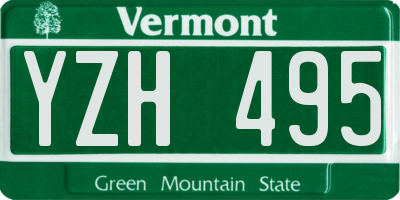 VT license plate YZH495