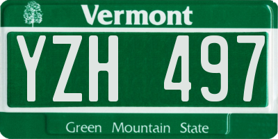 VT license plate YZH497