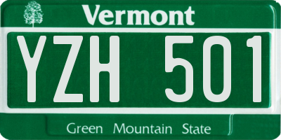 VT license plate YZH501