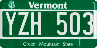 VT license plate YZH503