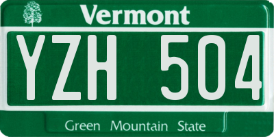 VT license plate YZH504